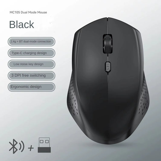 Experience Ultimate Precision and Comfort with Our RGB Dual-Mode Bluetooth 5.2 Silent Gaming Mouse - Rechargeable, Wireless, and Ergonomically Designed for Every Gamer